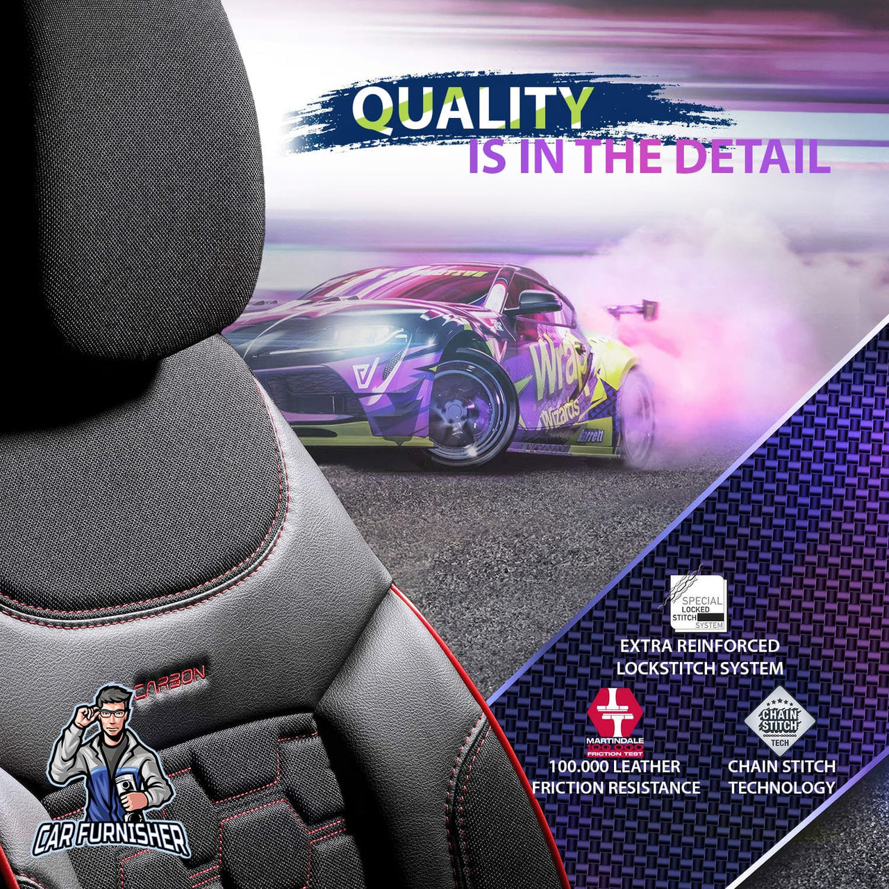 Nissan Navara Seat Covers Carbon Design