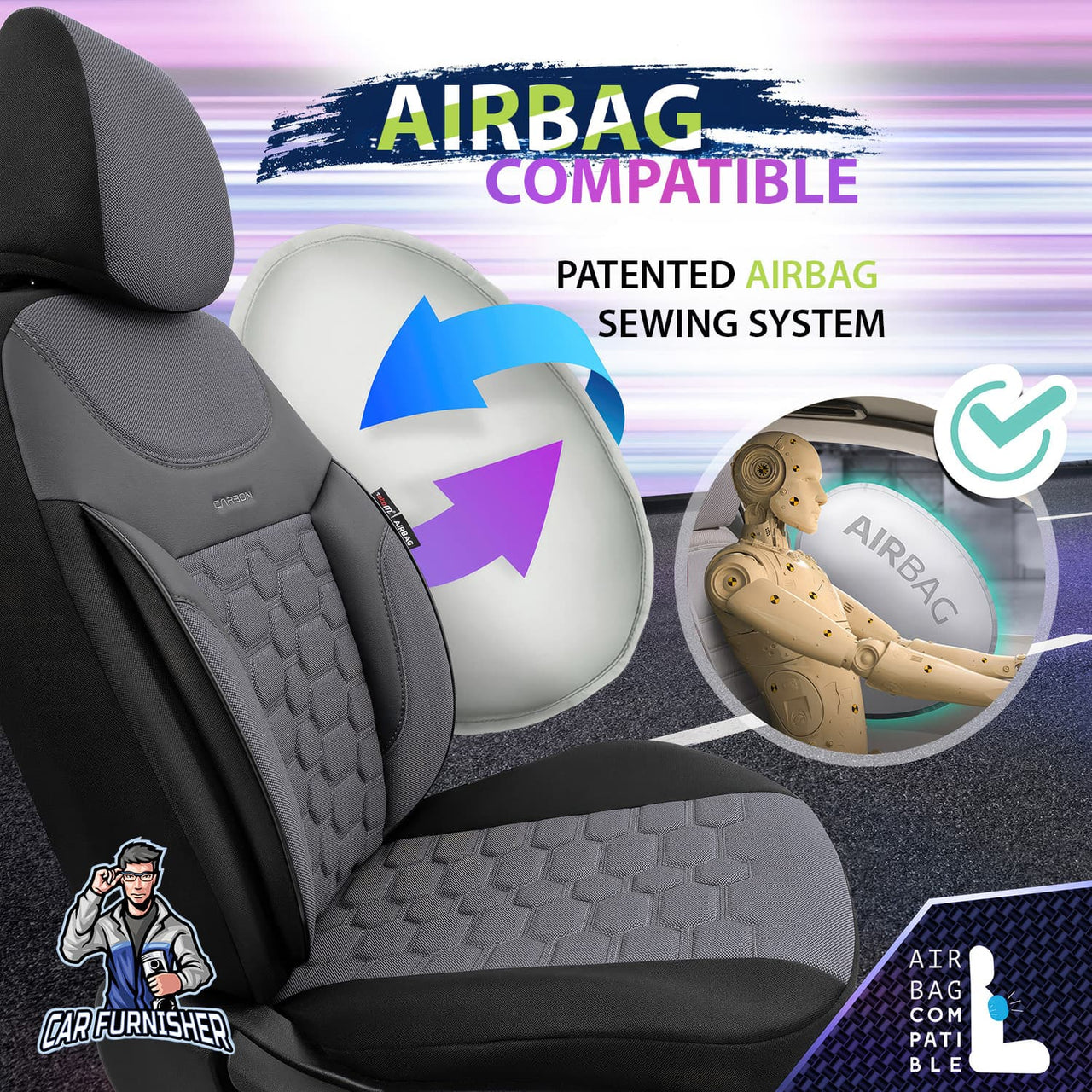 Audi A1 Seat Covers Carbon Design