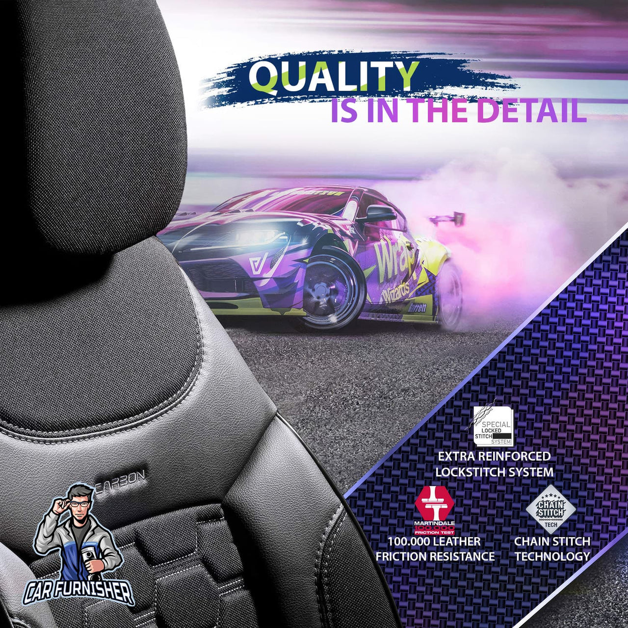 Nissan Navara Seat Covers Carbon Design