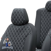 Thumbnail for Buick Apollo Seat Covers Madrid Leather Design Dark Gray Leather