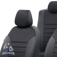 Thumbnail for Buick Apollo Seat Covers Milano Suede Design Black Leather & Suede Fabric