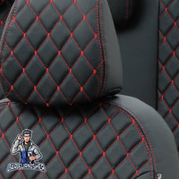 Thumbnail for Dodge Nitro Seat Cover Madrid Leather Design Dark Red Leather