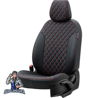 Thumbnail for Dodge Nitro Seat Cover Madrid Leather Design Dark Red Leather