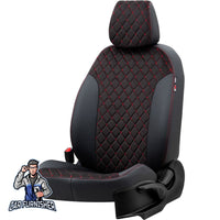 Thumbnail for Dodge Nitro Seat Cover Madrid Foal Feather Design Dark Red Leather & Foal Feather