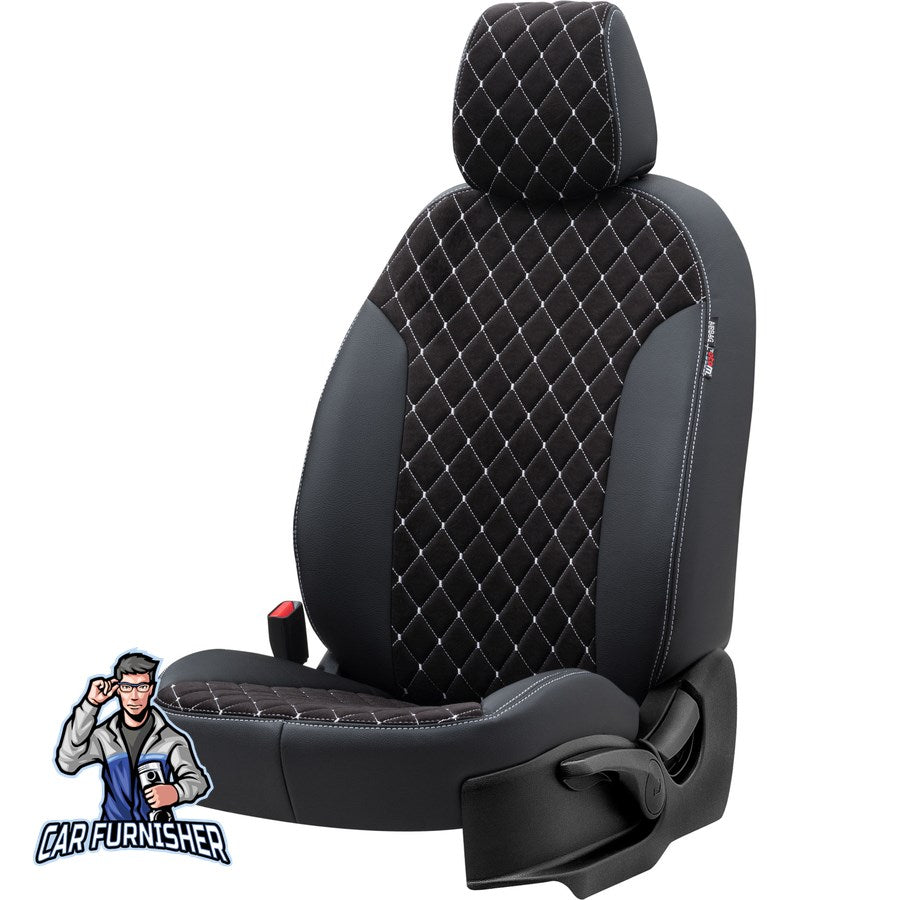 Dodge Nitro Seat Cover Madrid Foal Feather Design Dark Gray Leather & Foal Feather