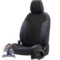 Thumbnail for Dodge Nitro Seat Cover Madrid Foal Feather Design Dark Gray Leather & Foal Feather