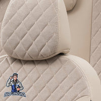 Thumbnail for Dodge Nitro Seat Cover Madrid Foal Feather Design Beige Leather & Foal Feather