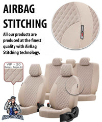 Thumbnail for Dodge Nitro Seat Cover Madrid Foal Feather Design Beige Leather & Foal Feather