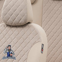 Thumbnail for Dodge Nitro Seat Cover Madrid Foal Feather Design Beige Leather & Foal Feather