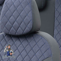 Thumbnail for Dodge Nitro Seat Cover Madrid Foal Feather Design Blue Leather & Foal Feather