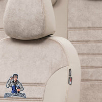 Thumbnail for Dodge Nitro Seat Cover Milano Suede Design Beige Leather & Suede Fabric