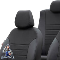 Thumbnail for DS 5 Seat Cover Paris Leather & Jacquard Design Black Leather & Jacquard Fabric