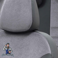 Thumbnail for Chevrolet Spark Seat Covers London Foal Feather Design Smoked Black Leather & Foal Feather