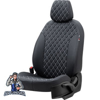 Thumbnail for Chevrolet Spark Seat Covers Madrid Leather Design Dark Gray Leather