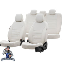 Thumbnail for Chevrolet Spark Seat Covers New York Leather Design Ivory Leather