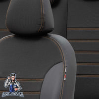 Thumbnail for Chevrolet Spark Seat Covers Paris Leather & Jacquard Design Dark Beige Leather & Jacquard Fabric