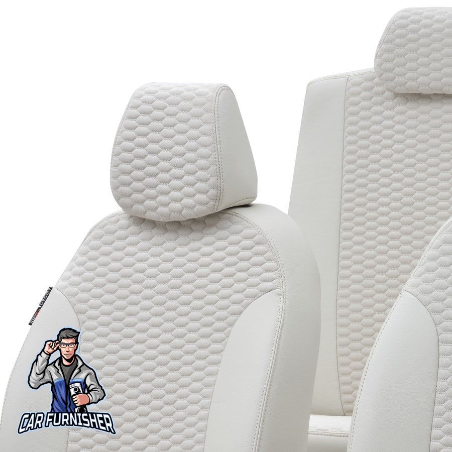 Chevrolet Spark Seat Covers Tokyo Foal Feather Design Ivory Leather & Foal Feather