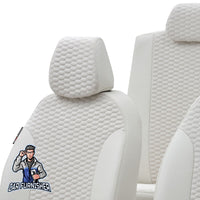 Thumbnail for Chevrolet Spark Seat Covers Tokyo Foal Feather Design Ivory Leather & Foal Feather