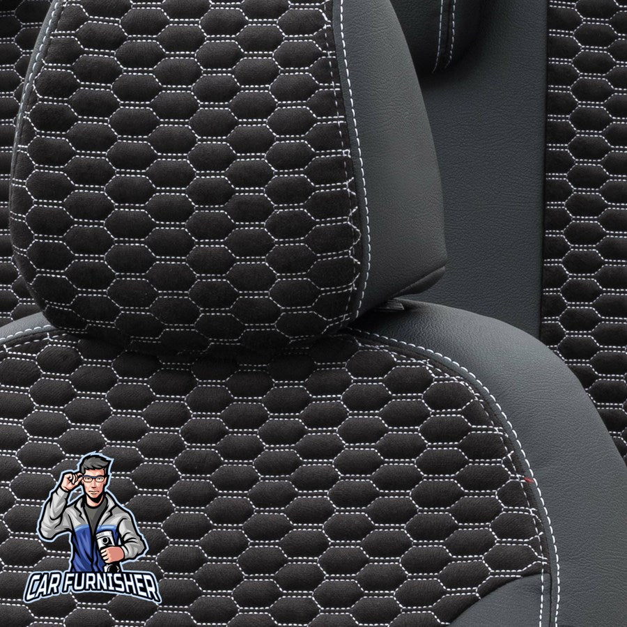 Chevrolet Spark Seat Covers Tokyo Foal Feather Design Dark Gray Leather & Foal Feather