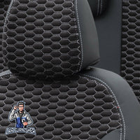 Thumbnail for Chevrolet Spark Seat Covers Tokyo Foal Feather Design Dark Gray Leather & Foal Feather