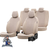 Thumbnail for Chevrolet Nova Seat Covers Amsterdam Foal Feather Design Beige Leather & Foal Feather