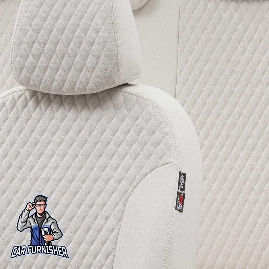 Chevrolet Spark Seat Covers Amsterdam Foal Feather Design Ivory Leather & Foal Feather