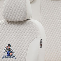 Thumbnail for Chevrolet Spark Seat Covers Amsterdam Foal Feather Design Ivory Leather & Foal Feather