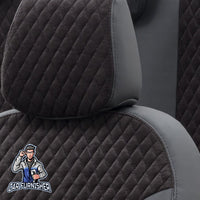 Thumbnail for Chevrolet Spark Seat Covers Amsterdam Foal Feather Design Black Leather & Foal Feather