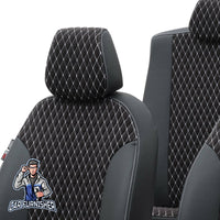 Thumbnail for Chevrolet Spark Seat Covers Amsterdam Foal Feather Design Dark Gray Leather & Foal Feather