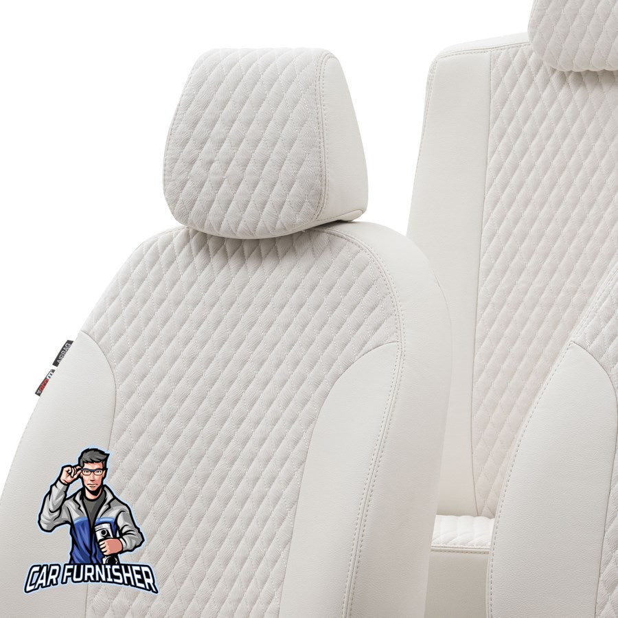 Chevrolet Nova Seat Covers Amsterdam Foal Feather Design Ivory Leather & Foal Feather