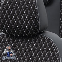 Thumbnail for Chevrolet Nova Seat Covers Amsterdam Foal Feather Design Dark Gray Leather & Foal Feather