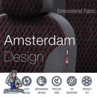 Thumbnail for Ford Puma Seat Covers Amsterdam Foal Feather Design Smoked Black Leather & Foal Feather