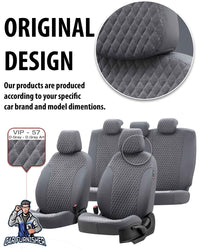 Thumbnail for Ford Puma Seat Covers Amsterdam Foal Feather Design Dark Gray Leather & Foal Feather