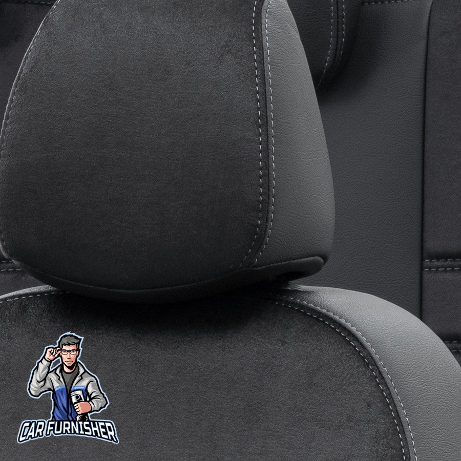 Ford Puma Seat Covers Milano Suede Design Black Leather & Suede Fabric