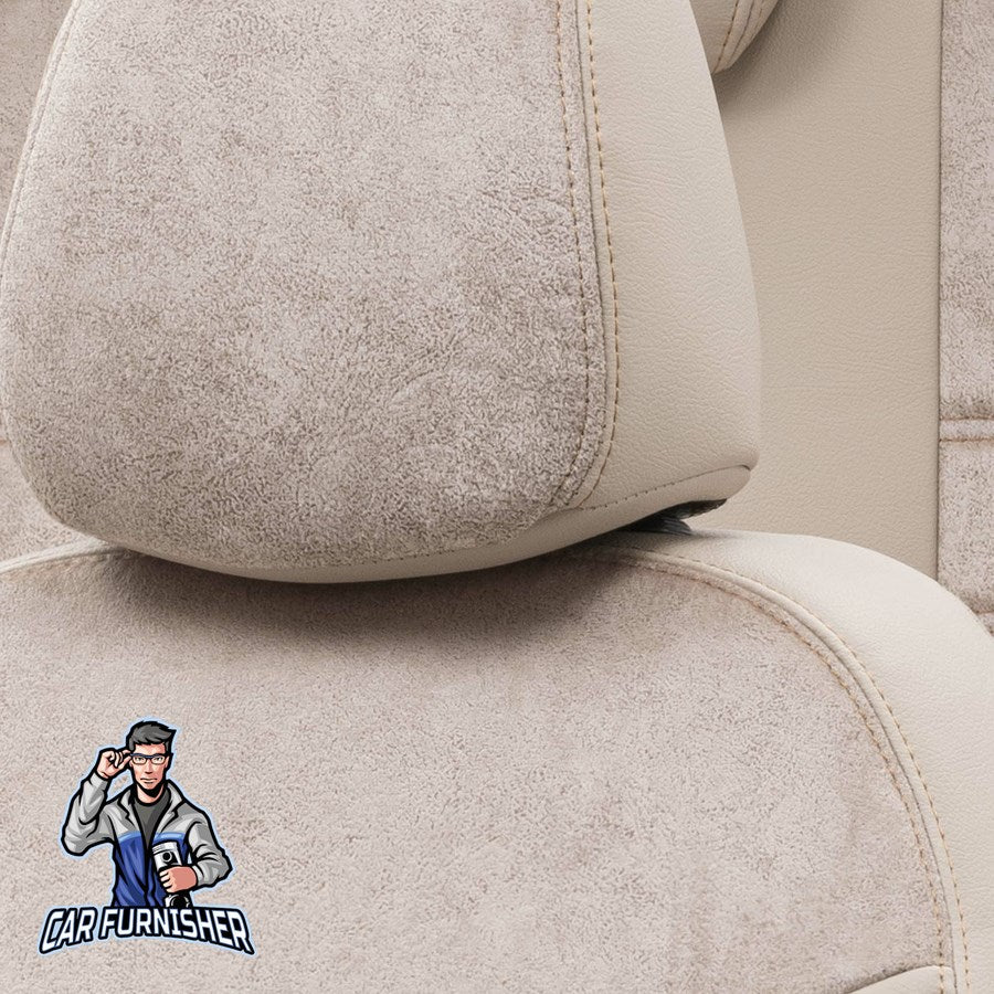 Ford Puma Seat Covers Milano Suede Design Beige Leather & Suede Fabric