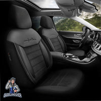 Thumbnail for Audi A4 Seat Covers Comfortline Design Black 5 Seats + Headrests (Full Set) Leather & Foal Feather Fabric