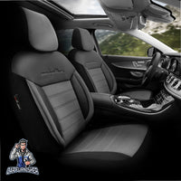 Thumbnail for Audi A4 Seat Covers Comfortline Design Gray 5 Seats + Headrests (Full Set) Leather & Foal Feather Fabric