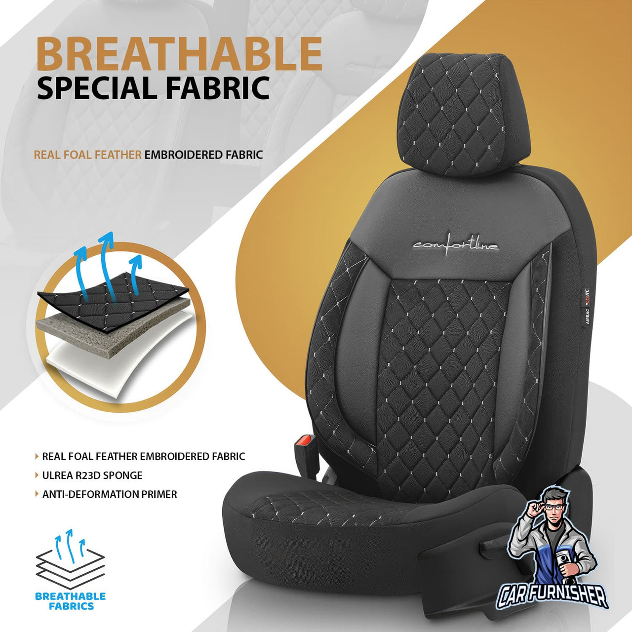 Car Seat Cover Set - Comfortline Vip Design