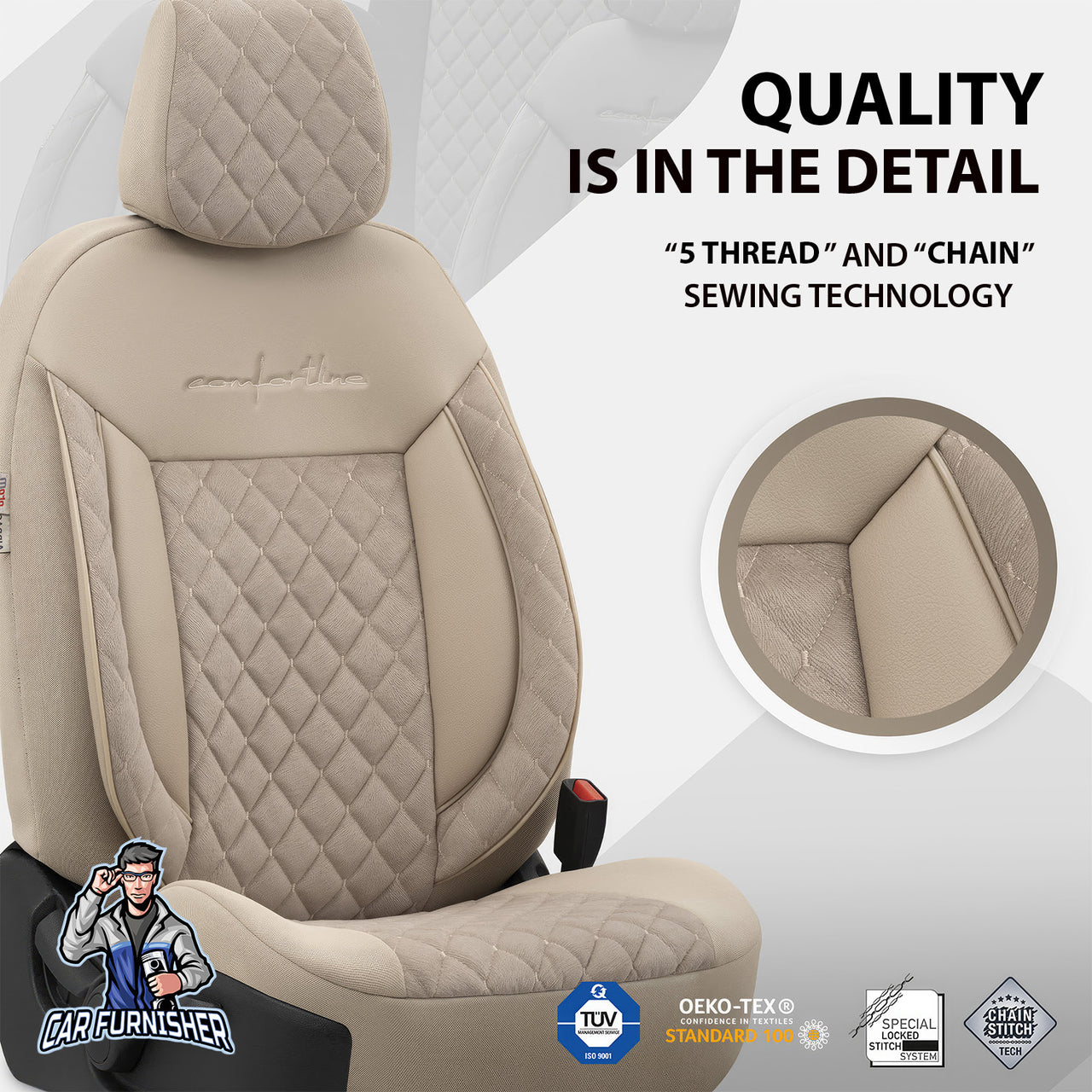 Car Seat Cover Set - Comfortline Vip Design