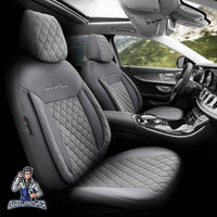 Thumbnail for Audi A5 Seat Covers Comfortline Vip Design Smoked 5 Seats + Headrests (Full Set) Leather & Embroidered VIP Foal Feather Fabric