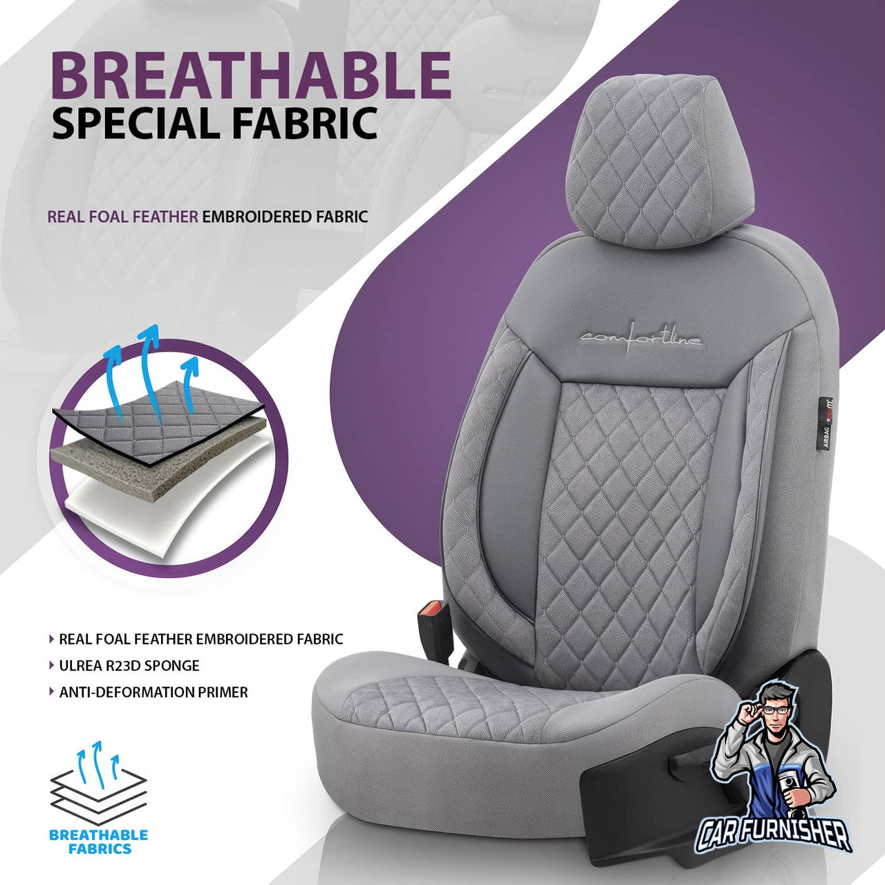 Car Seat Cover Set - Comfortline Vip Design