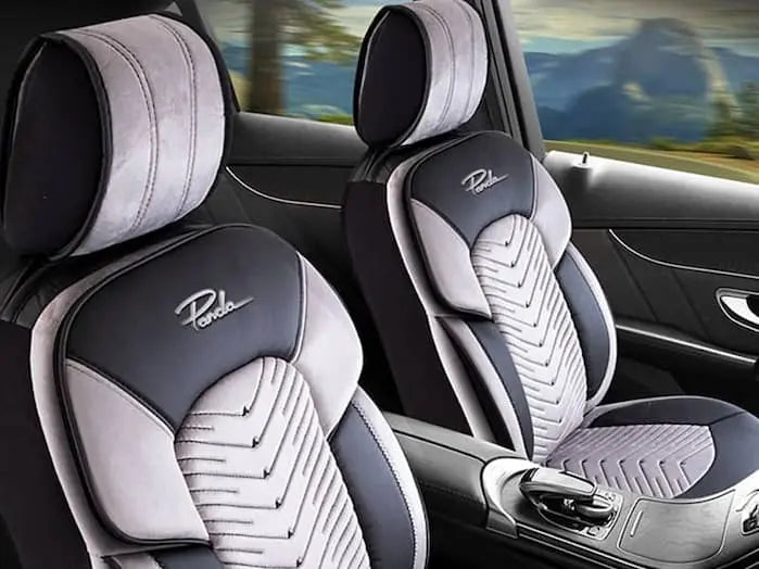Modern luxury reflected in a car's seat cover design.