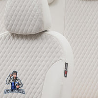 Thumbnail for Dacia Spring Seat Covers Amsterdam Foal Feather Design Ivory Leather & Foal Feather