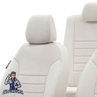 Thumbnail for Dacia Spring Seat Covers London Foal Feather Design Ivory Leather & Foal Feather