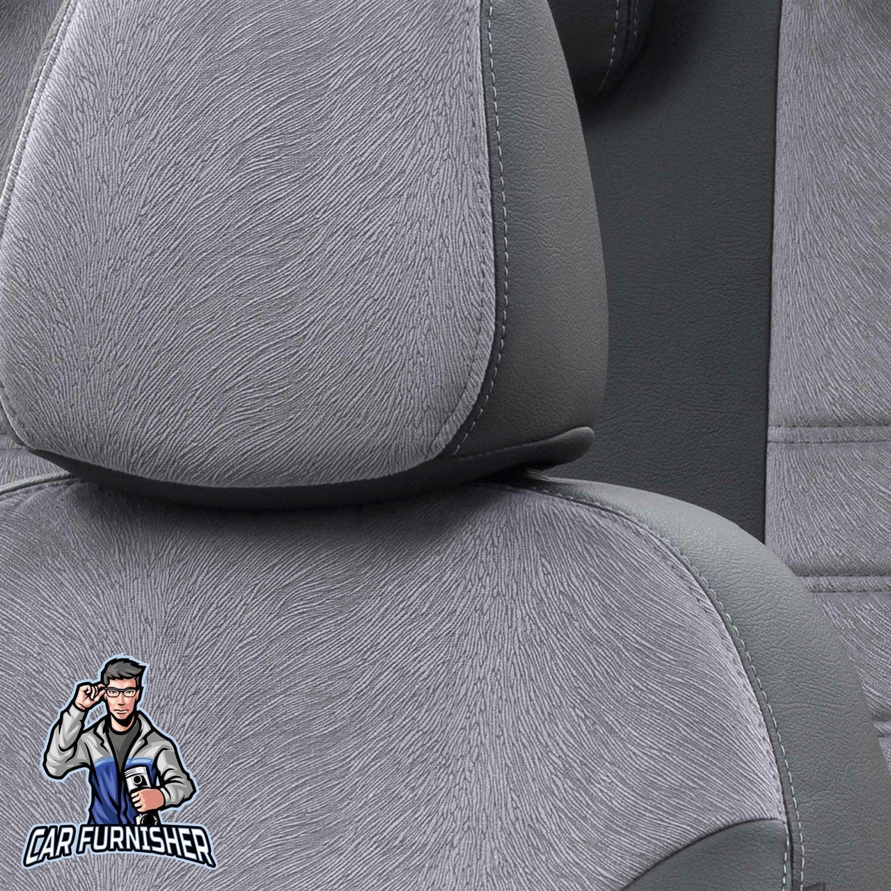 Dacia Spring Seat Covers London Foal Feather Design Smoked Black Leather & Foal Feather