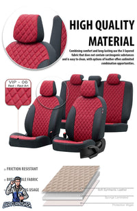 Thumbnail for Dacia Spring Seat Covers Madrid Leather Design Dark Red Leather