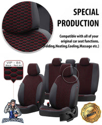 Thumbnail for Dacia Spring Seat Covers Tokyo Foal Feather Design Red Leather & Foal Feather
