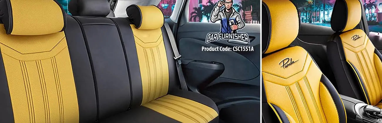 Plush seat covers presenting a car's interior elegance.