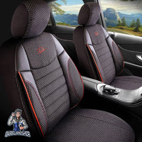 Thumbnail for Mitsubishi Outlander Seat Covers Elegant Design Dark Red 5 Seats + Headrests (Full Set) Leather & Woven Fabric