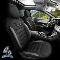 Thumbnail for Audi A5 Seat Covers Extra Support Iconic Design Gray 5 Seats + Headrests (Full Set) Leather & Lacoste Fabric